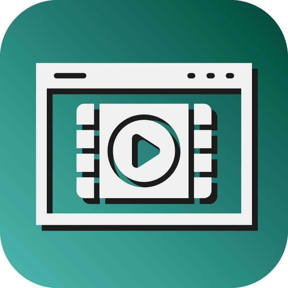 Video Vector Glyph Gradient Background Icon For Personal And Commercial Use.
