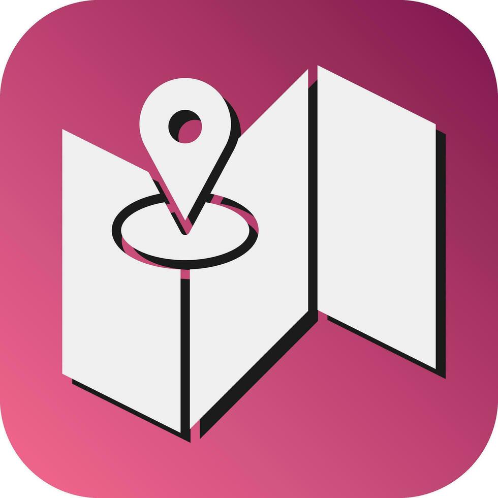 Map Vector Glyph Gradient Background Icon For Personal And Commercial Use.