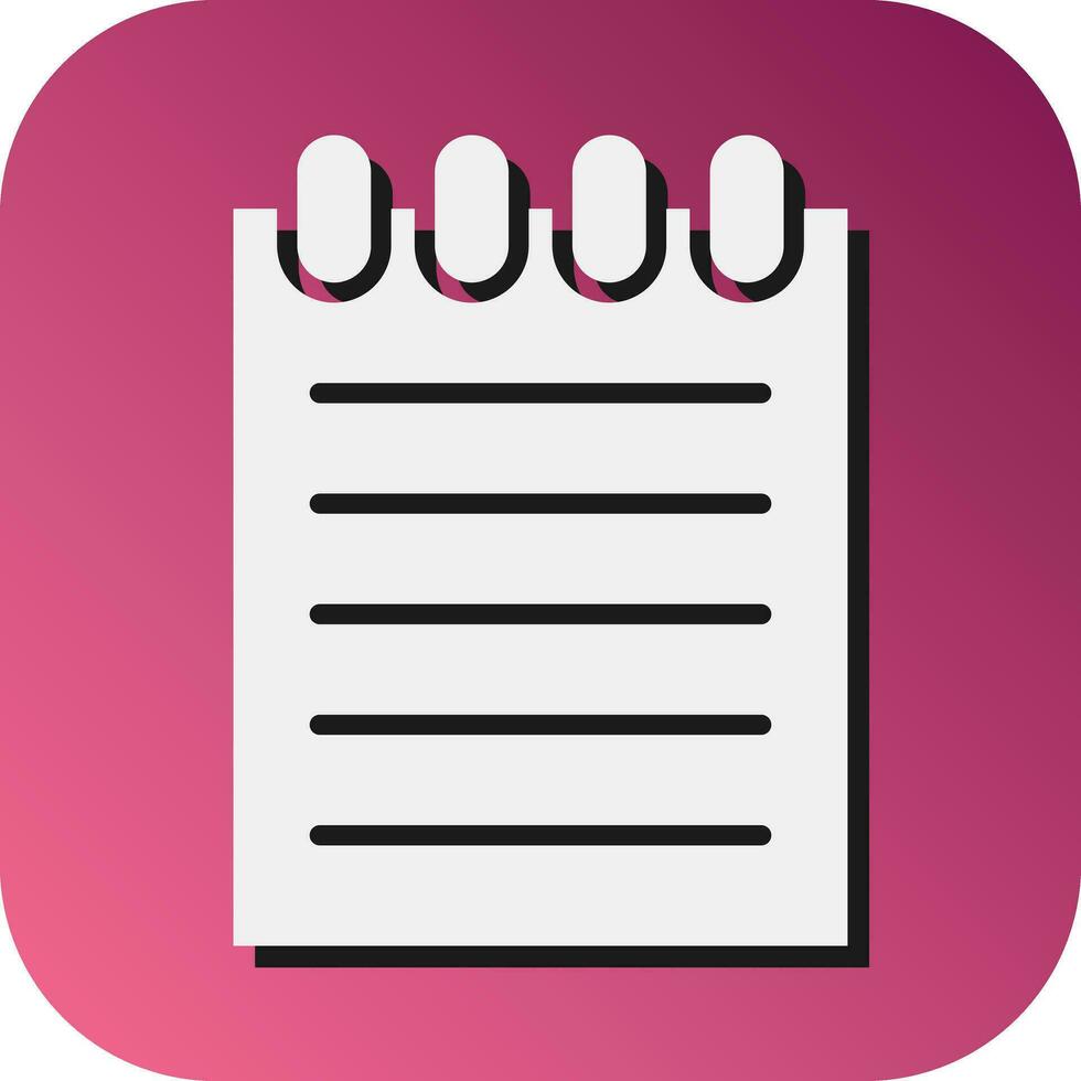 Notepad Vector Glyph Gradient Background Icon For Personal And Commercial Use.