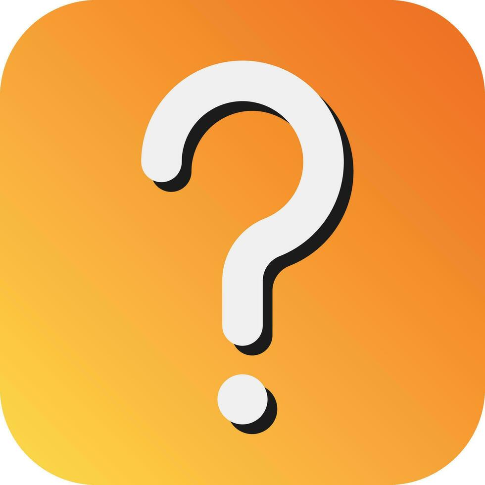 Question Mark Vector Glyph Gradient Background Icon For Personal And Commercial Use.