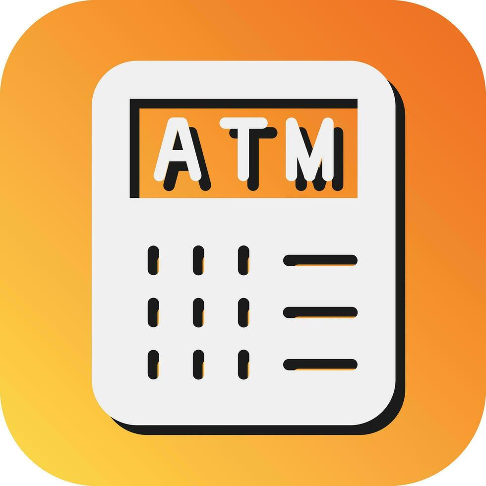 ATM Vector Glyph Gradient Background Icon For Personal And Commercial Use.