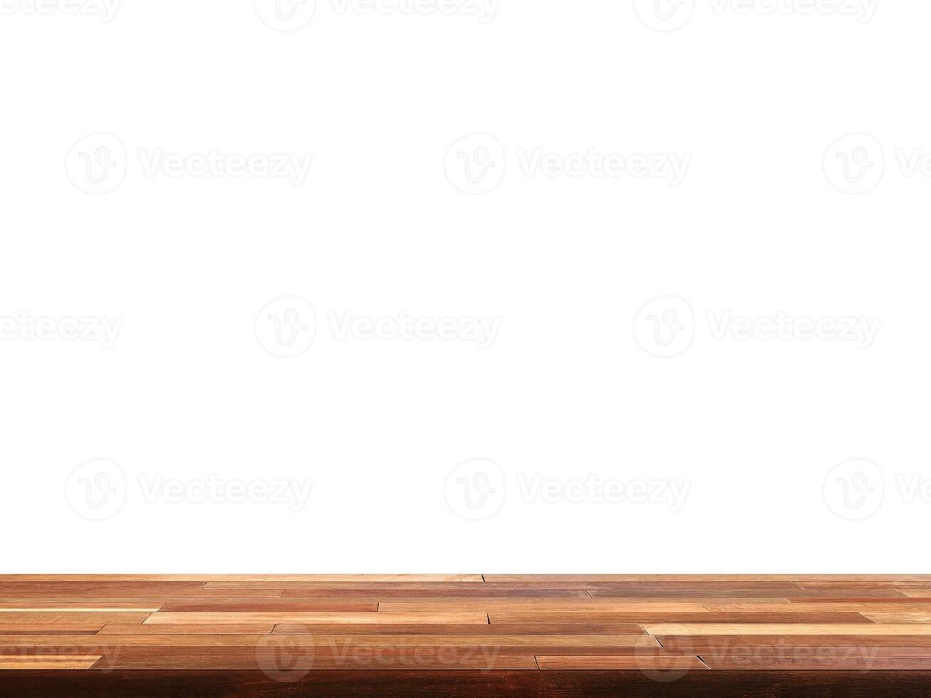 Beautiful empty wooden table Isolated with white background photo