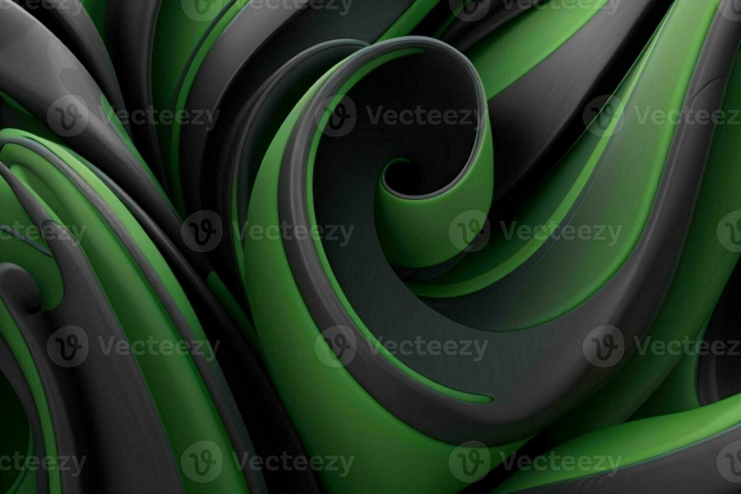AI generated 3d rendering luxury green and black abstract background. Pro Photo