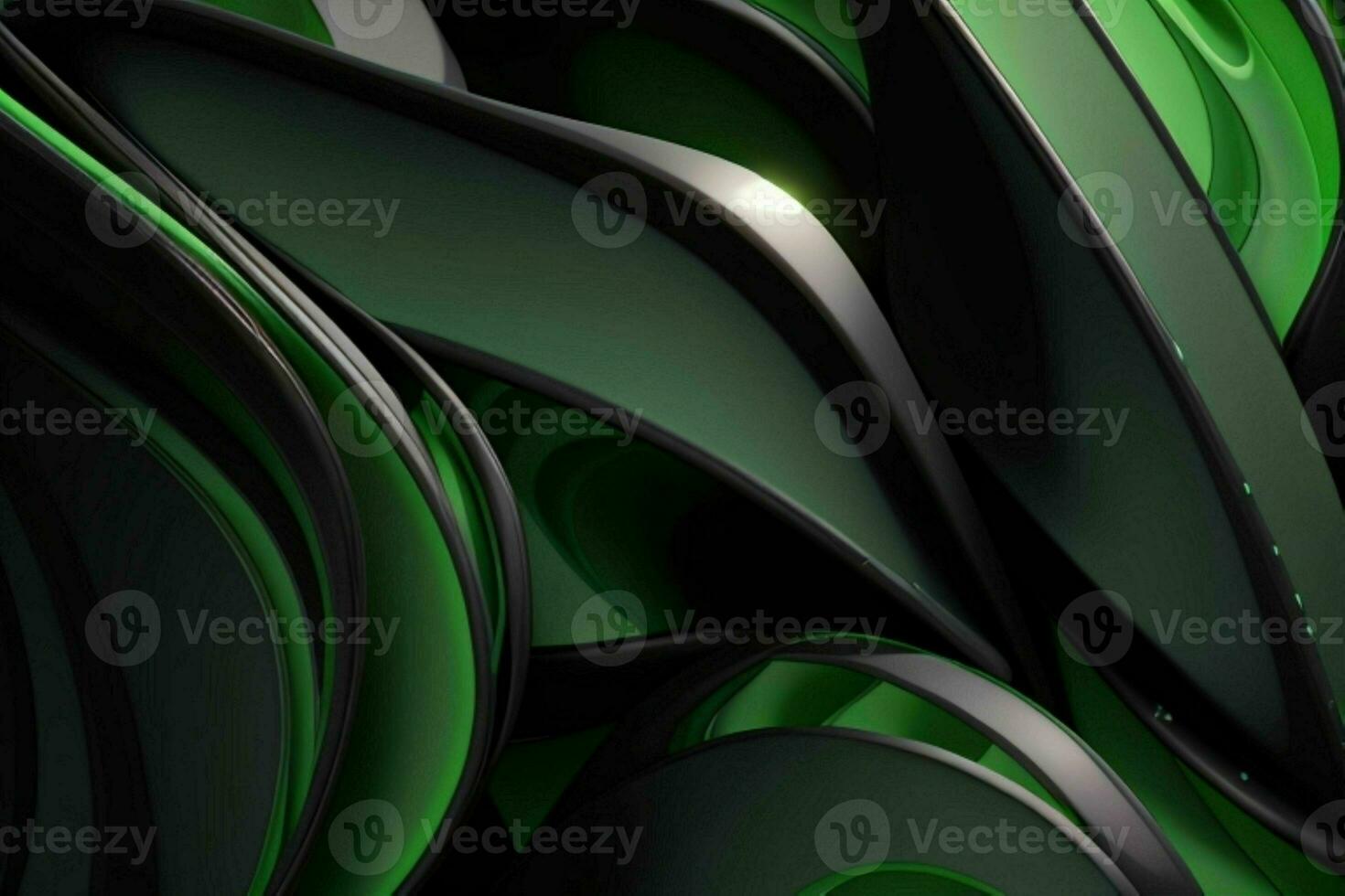 AI generated 3d rendering luxury green and black abstract background. Pro Photo