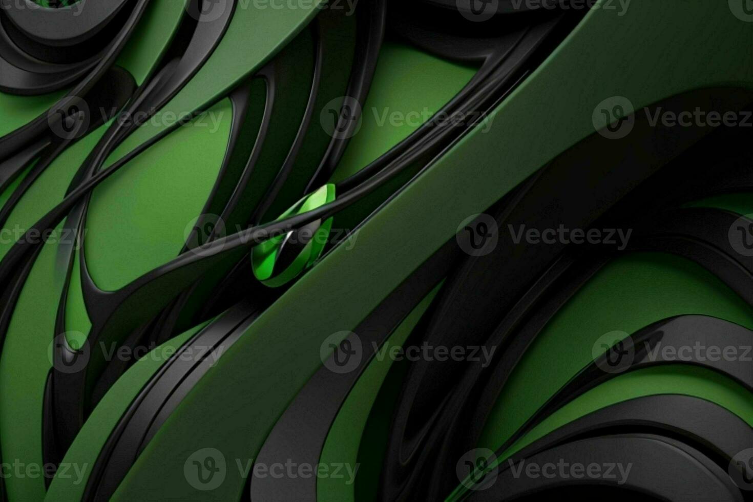 AI generated 3d rendering luxury green and black abstract background. Pro Photo