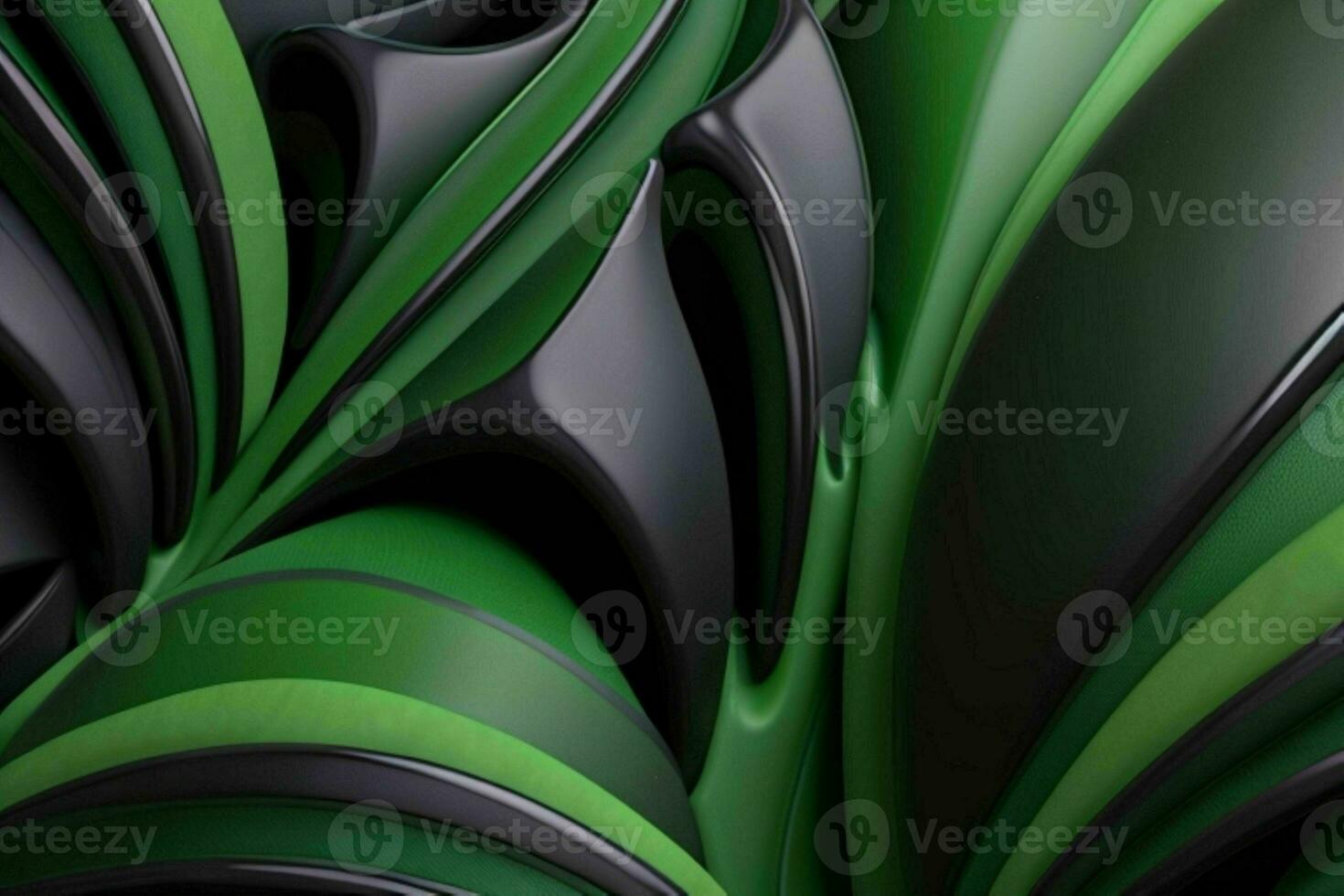 AI generated 3d rendering luxury green and black abstract background. Pro Photo