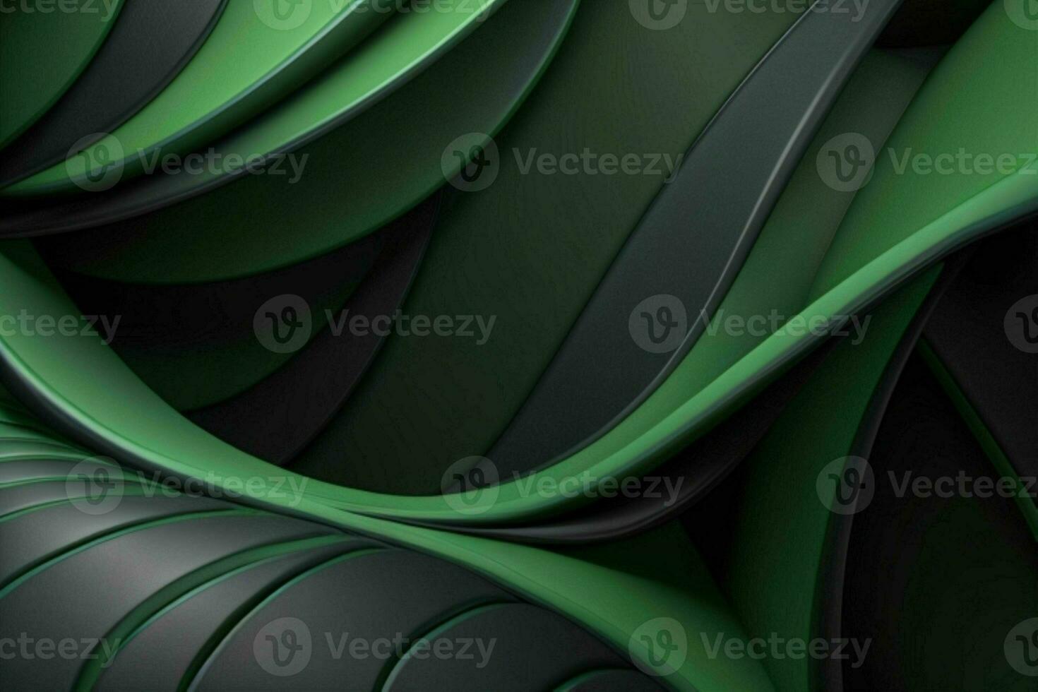 AI generated 3d rendering luxury green and black abstract background. Pro Photo