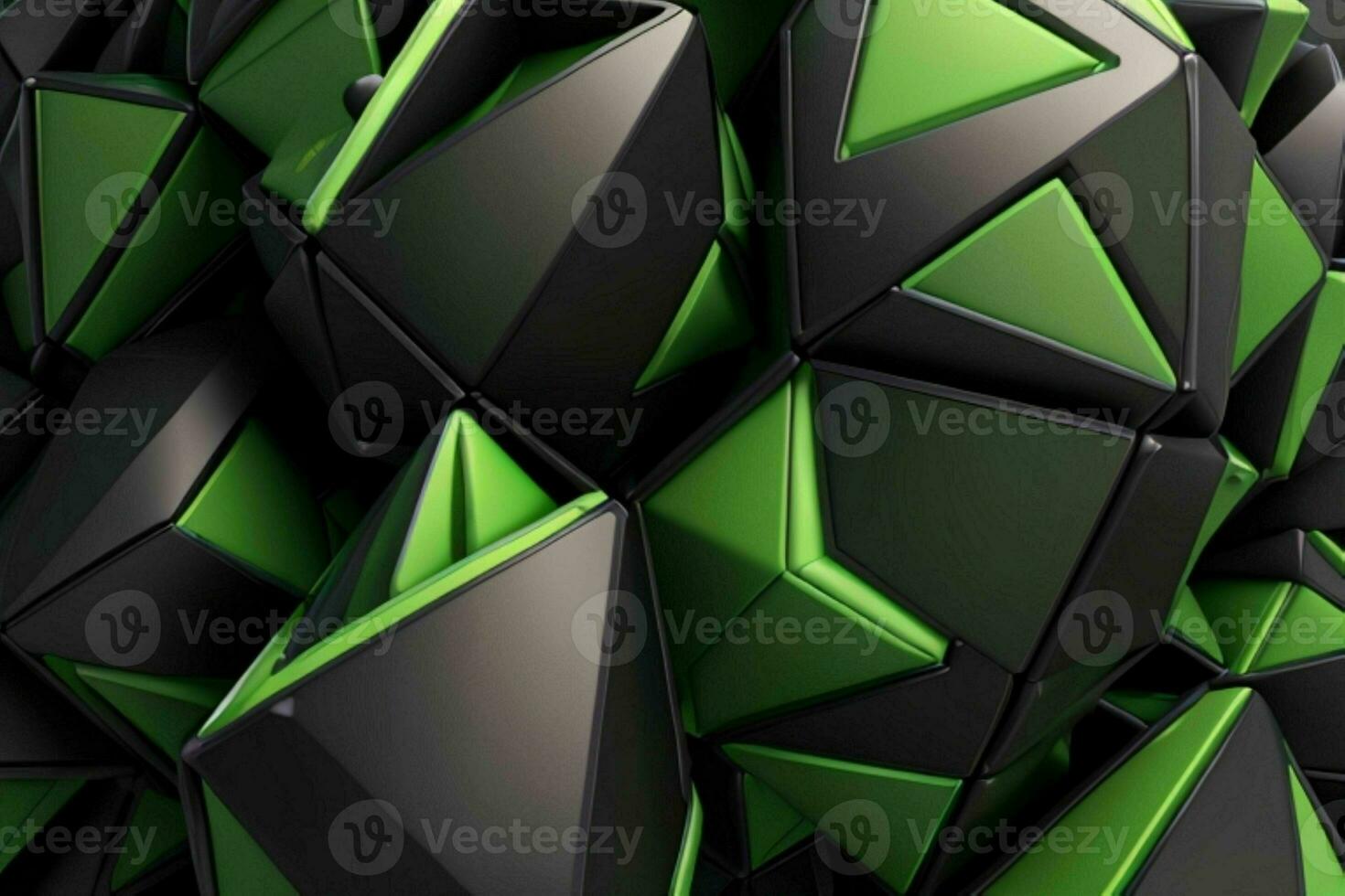 AI generated 3d rendering luxury green and black abstract background. Pro Photo