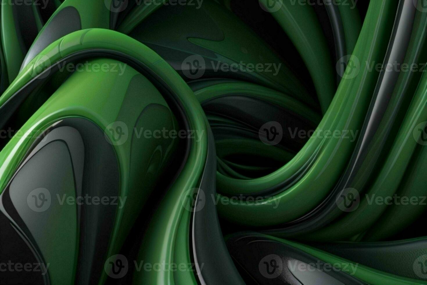 AI generated 3d rendering luxury green and black abstract background. Pro Photo