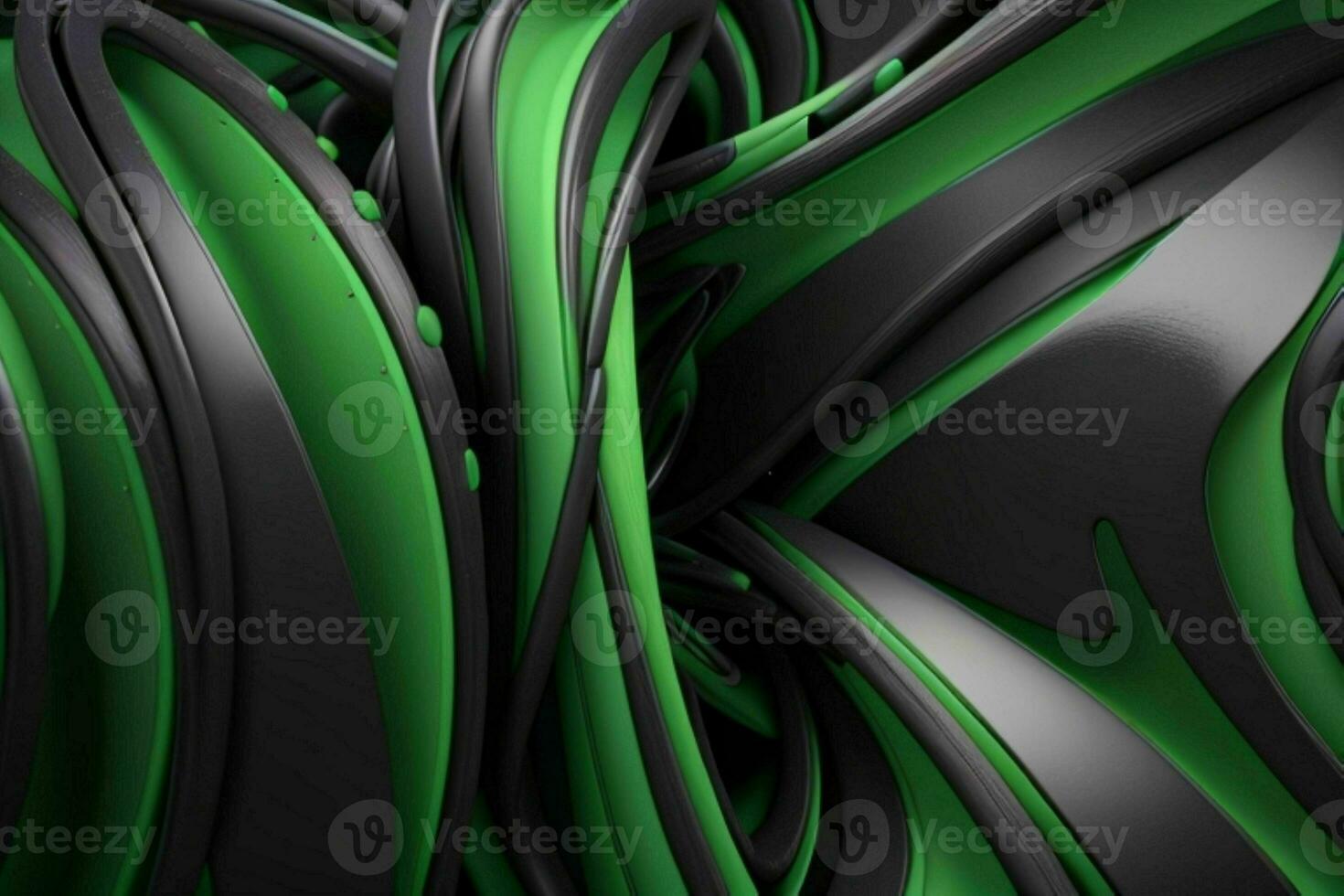 AI generated 3d rendering luxury green and black abstract background. Pro Photo