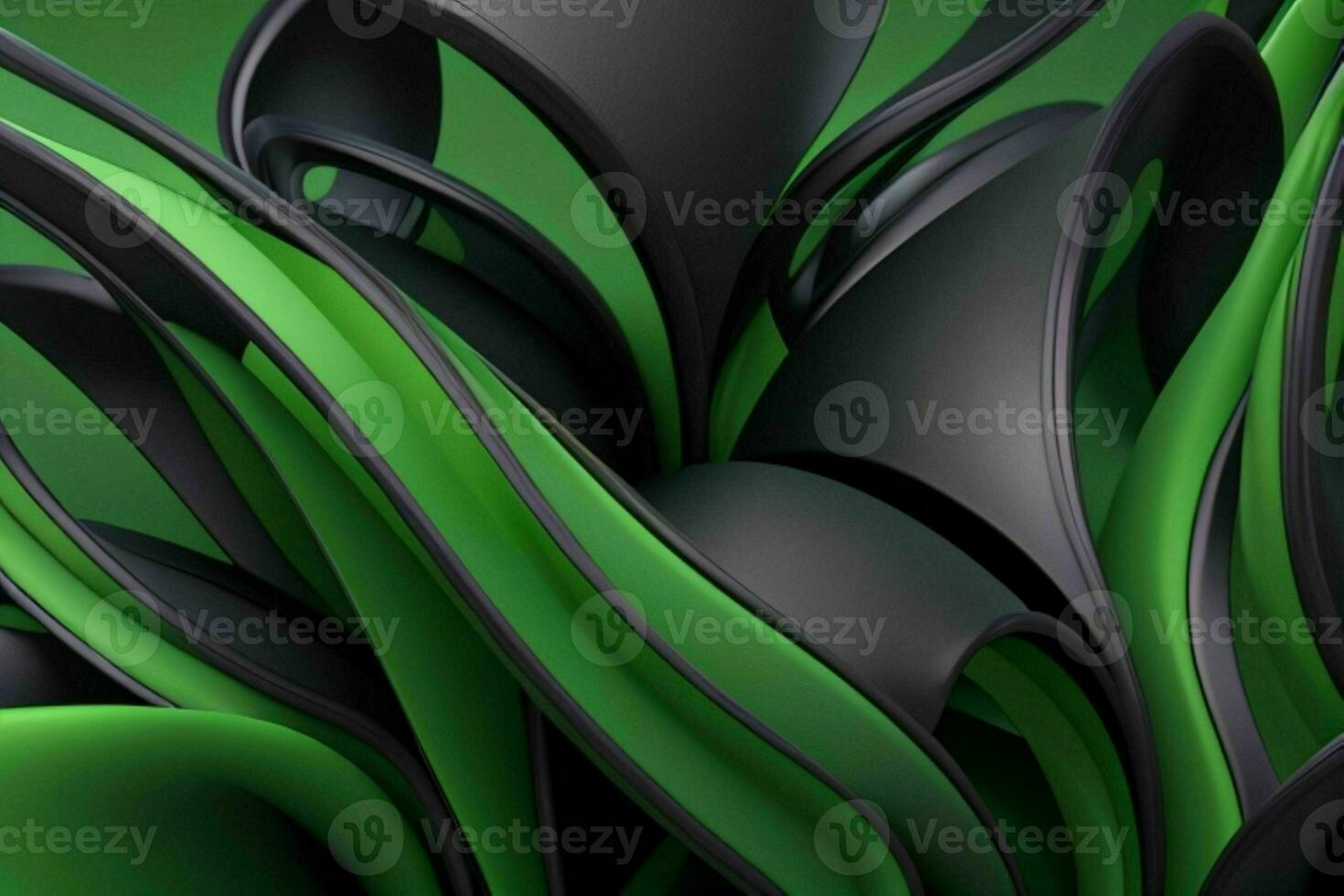AI generated 3d rendering luxury green and black abstract background. Pro Photo