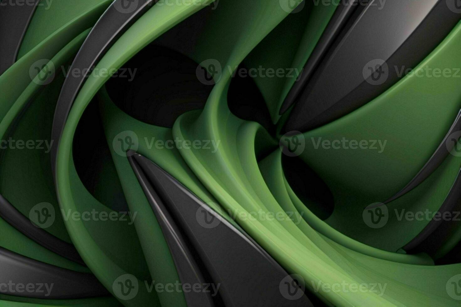 AI generated 3d rendering luxury green and black abstract background. Pro Photo