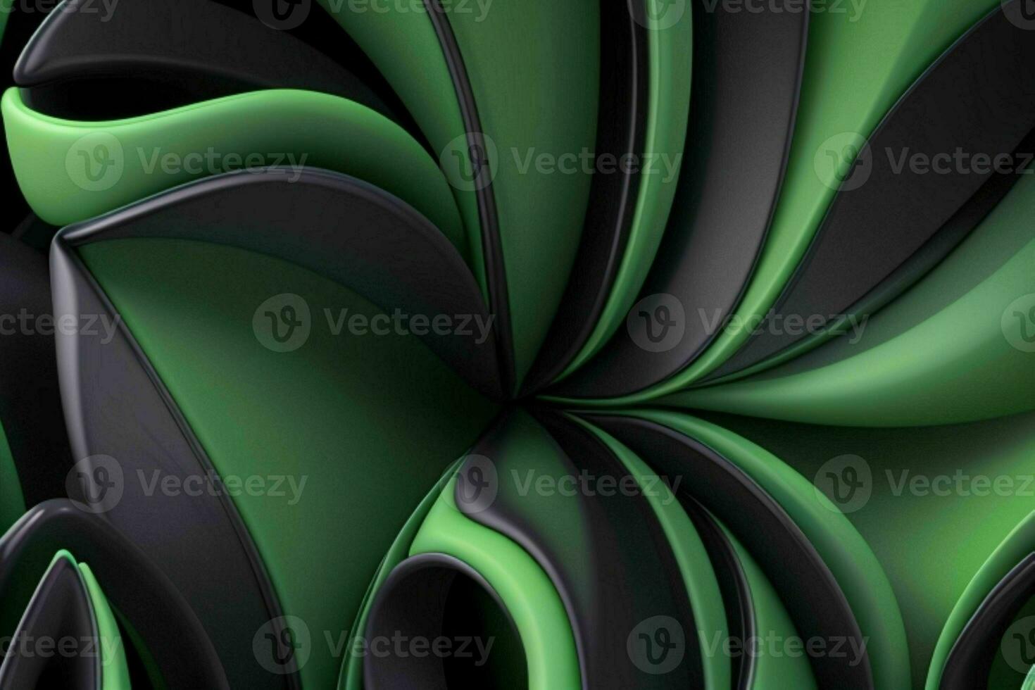 AI generated 3d rendering luxury green and black abstract background. Pro Photo