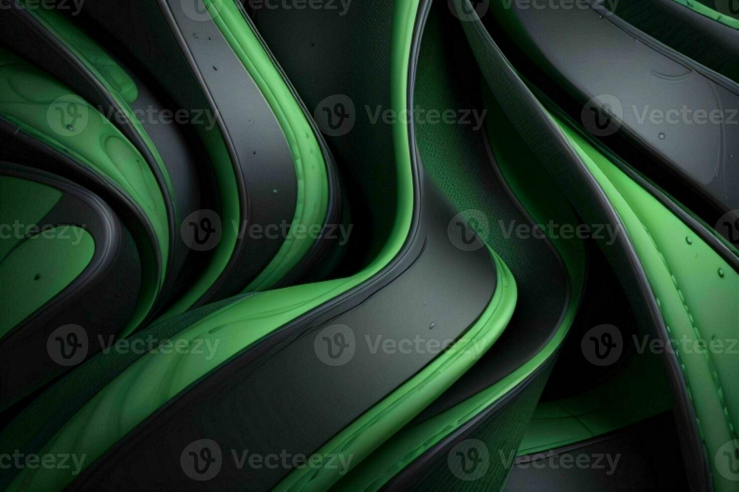 AI generated 3d rendering luxury green and black abstract background. Pro Photo