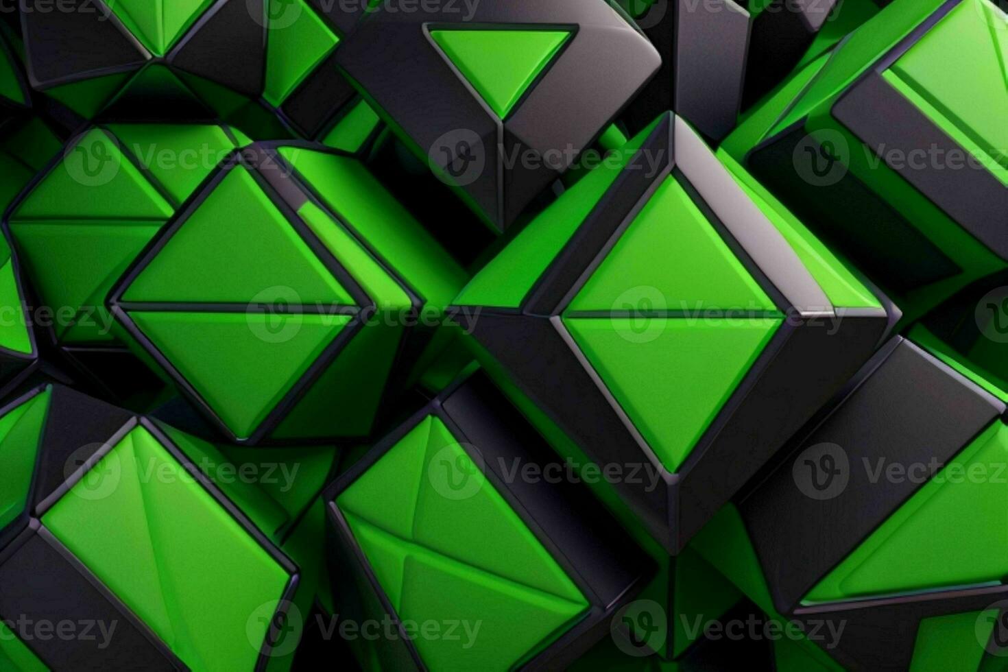 AI generated 3d rendering luxury green and black abstract background. Pro Photo