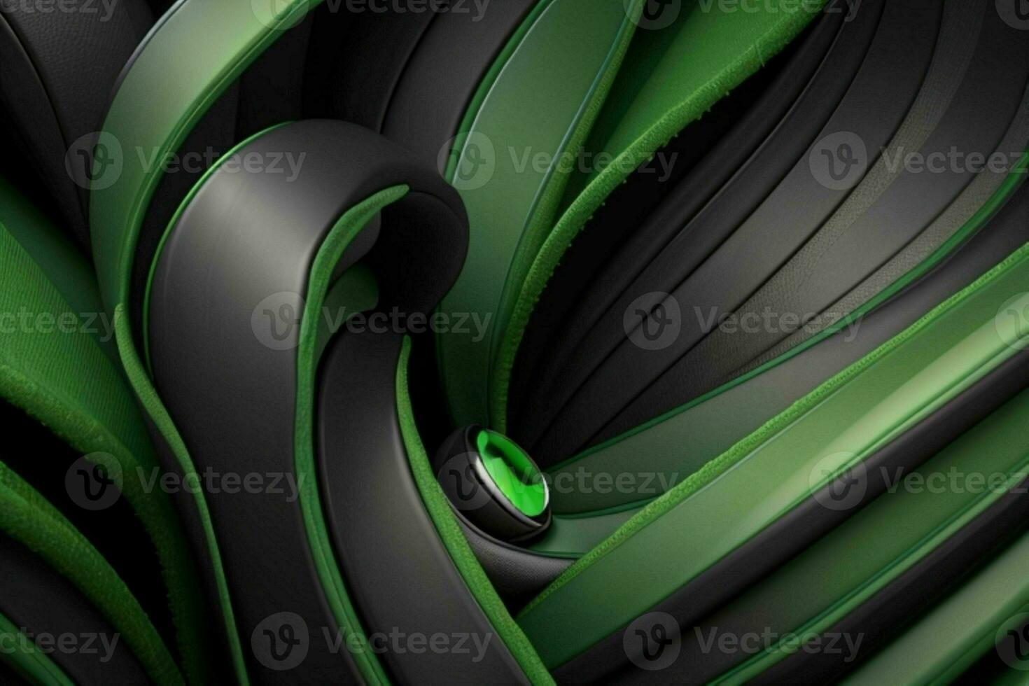 AI generated 3d rendering luxury green and black abstract background. Pro Photo