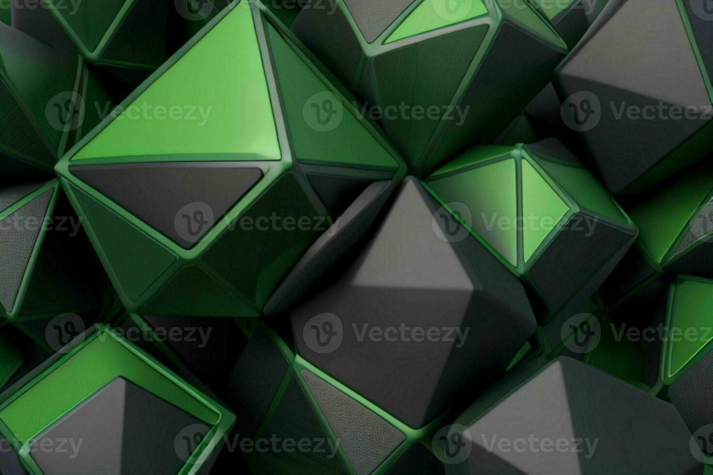 AI generated 3d rendering luxury green and black abstract background. Pro Photo