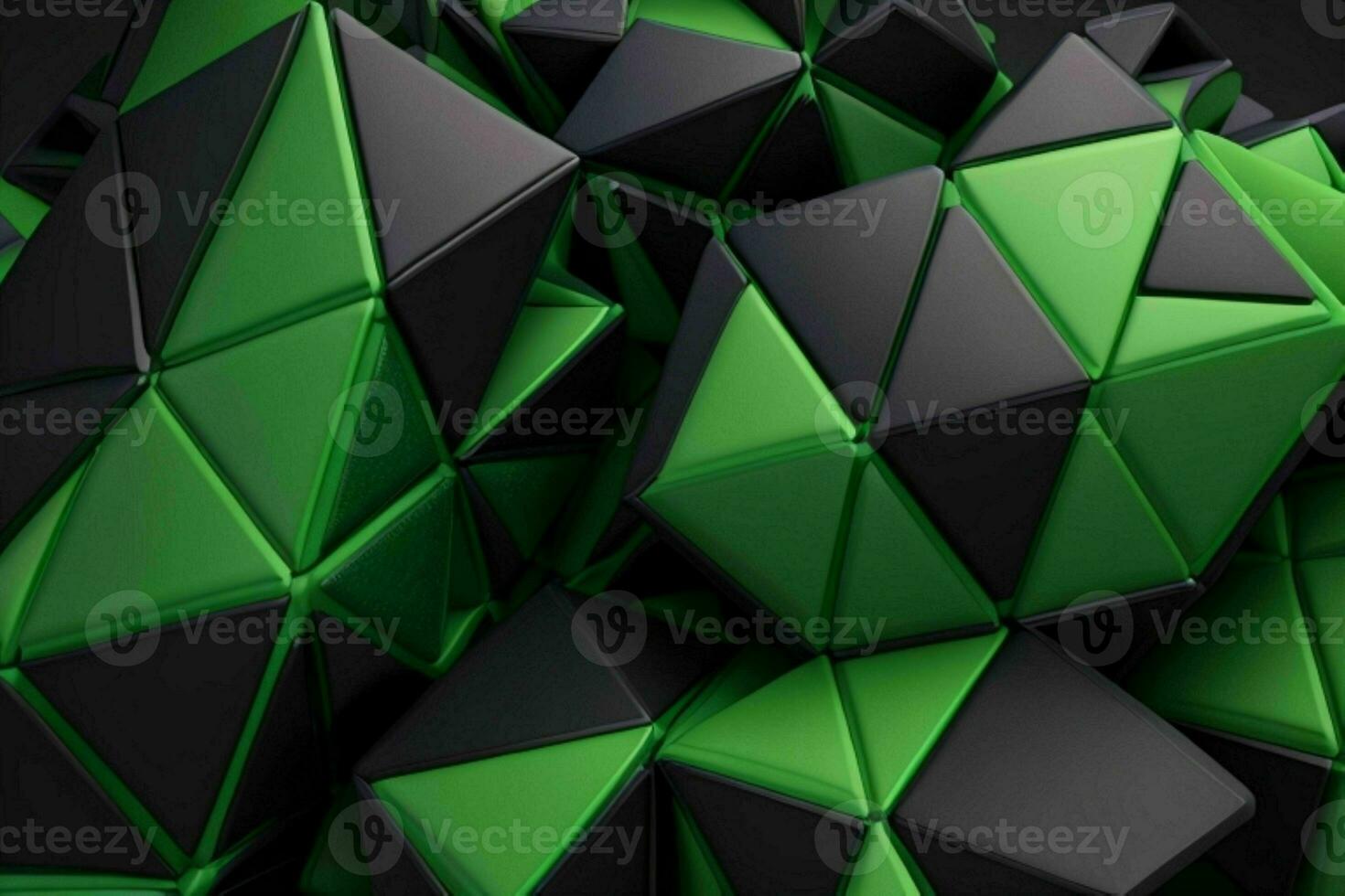 AI generated 3d rendering luxury green and black abstract background. Pro Photo