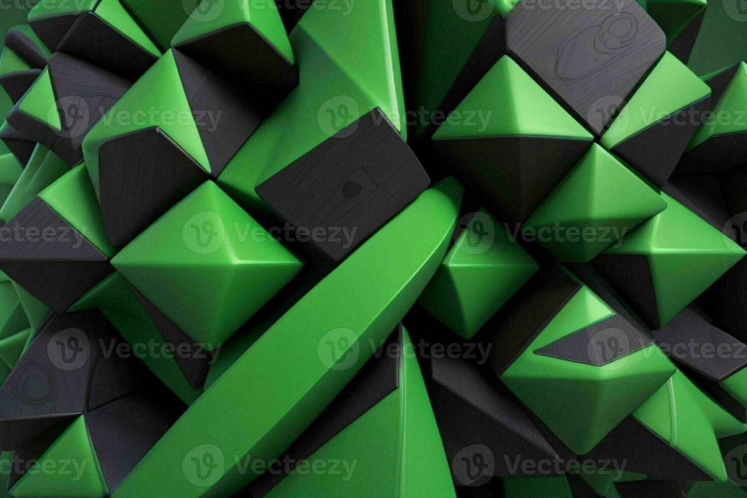 AI generated 3d rendering luxury green and black abstract background. Pro Photo