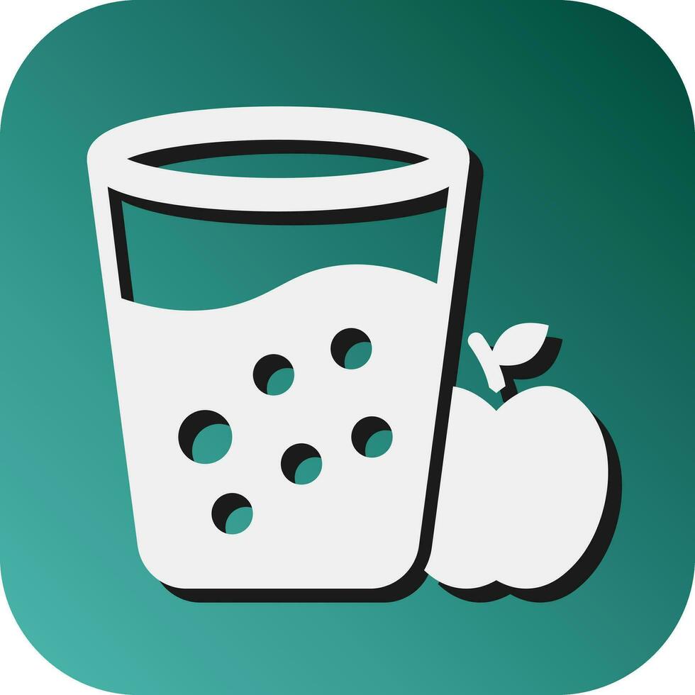 Apple Juice Vector Glyph Gradient Background Icon For Personal And Commercial Use.