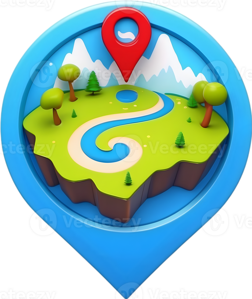 AI generated map pin icon, location pin, map pin, location pin icon, location pin icon transparent background png