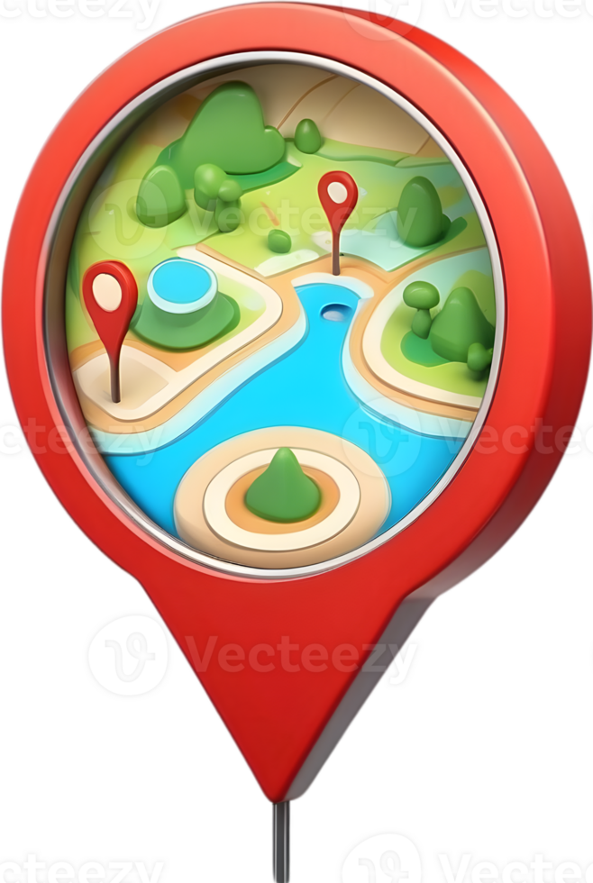 AI generated map pin icon, location pin, map pin, location pin icon, location pin icon transparent background png