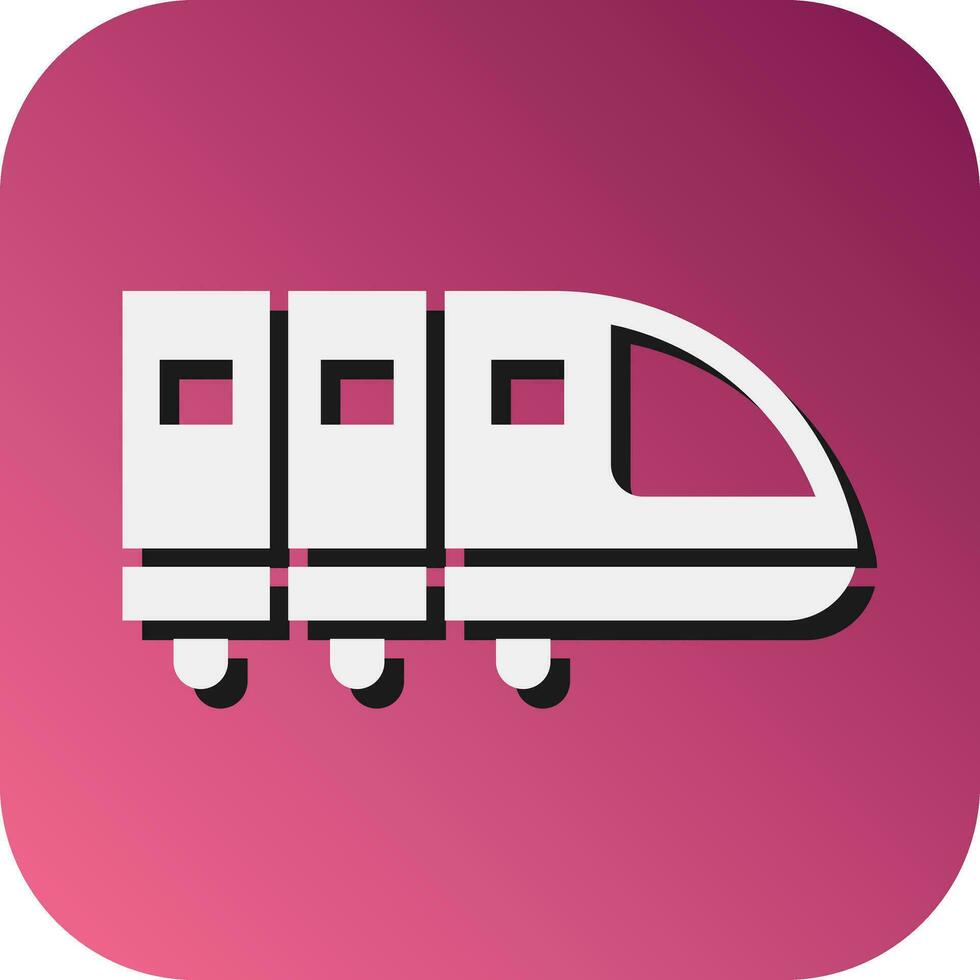 High Speed Train Vector Glyph Gradient Background Icon For Personal And Commercial Use.