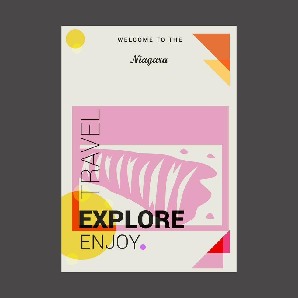 Welcome to The Niagara Ontario Canada Explore Travel Enjoy Poster Template vector