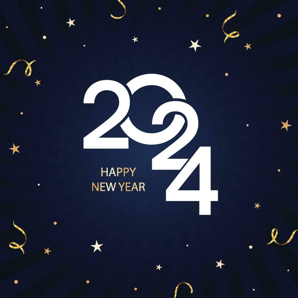 Happy new year 2024 template. Trendy modern banner, poster or greeting