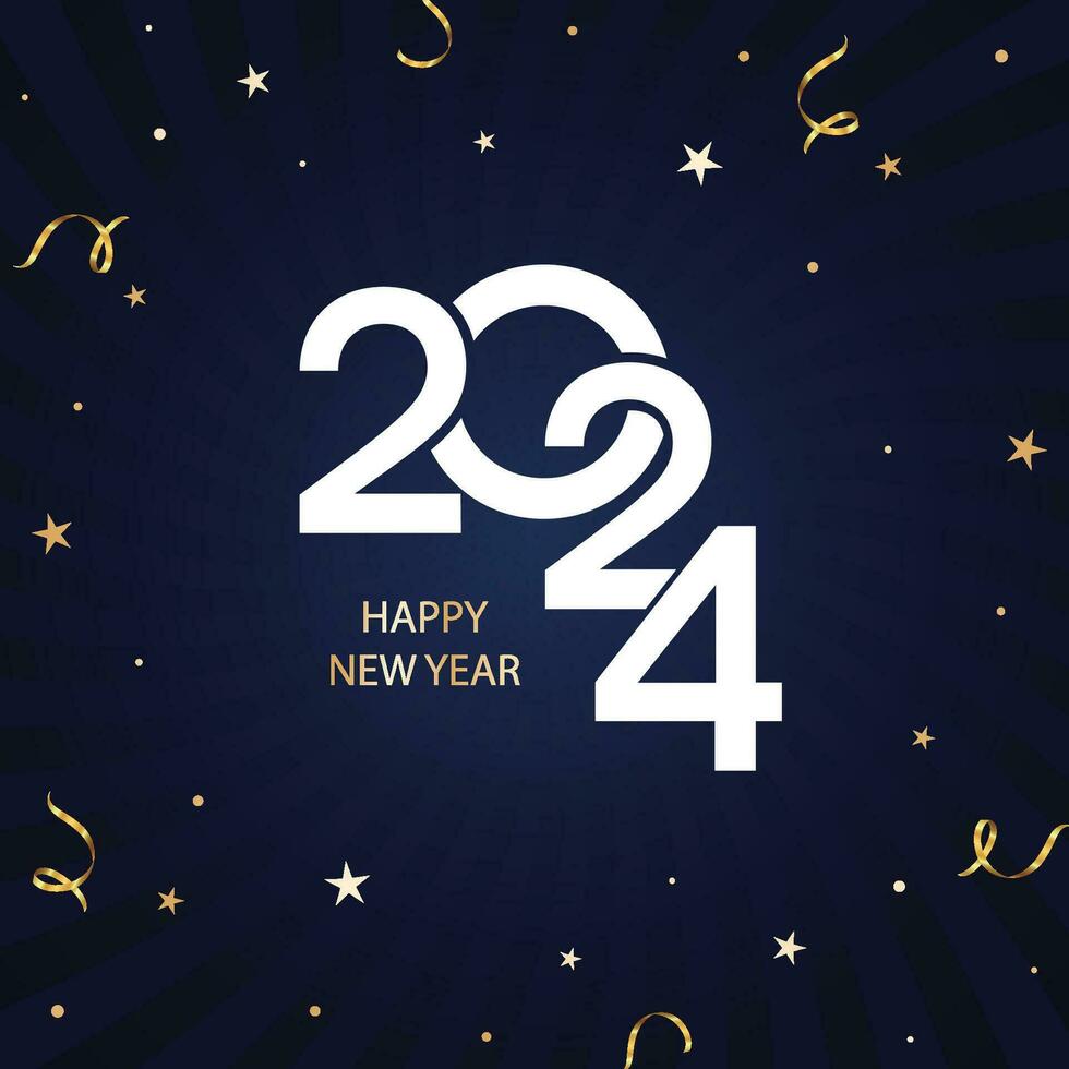 Happy new year 2024 template. Trendy modern banner, poster or greeting card vector