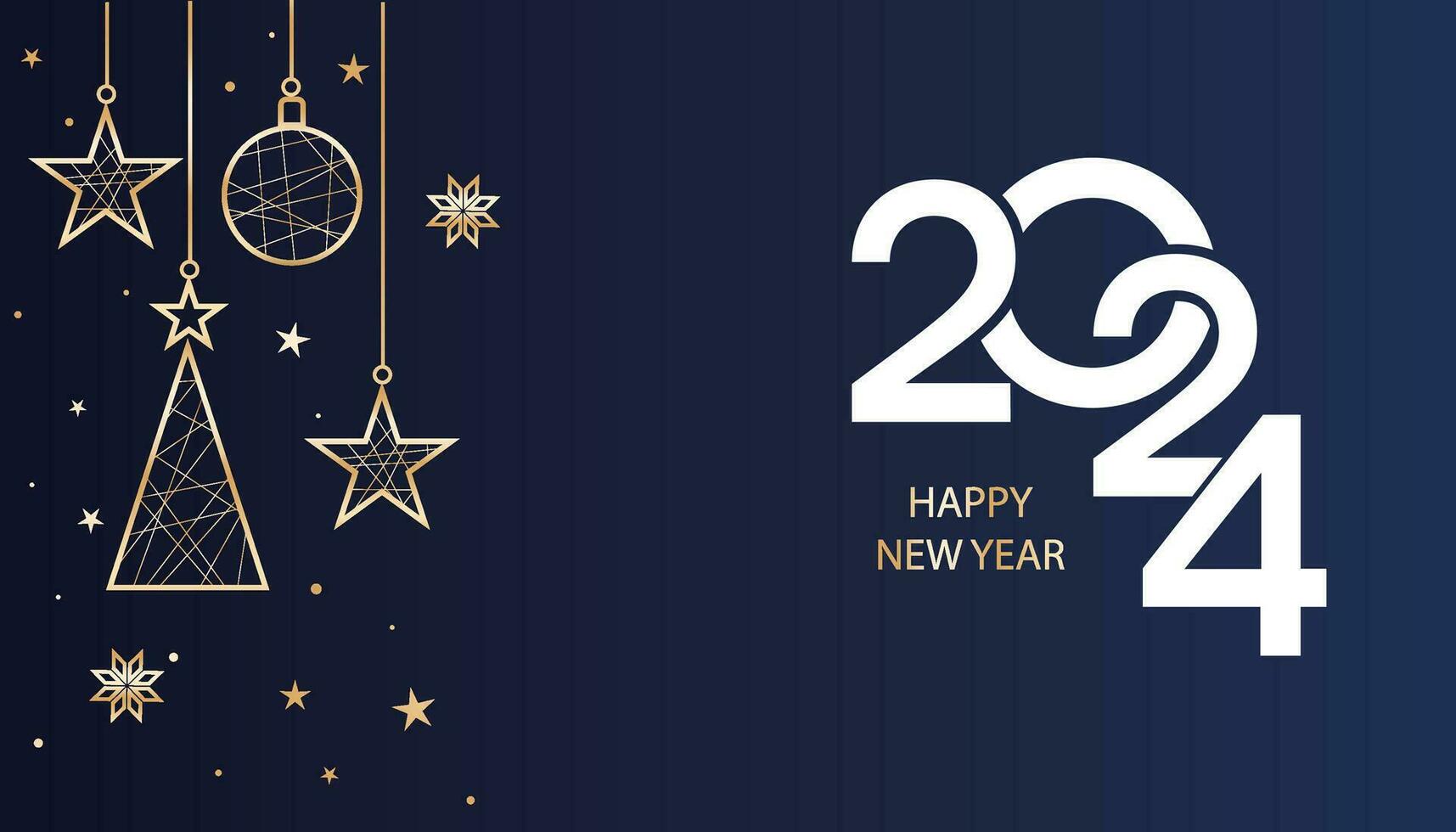 Happy new year 2024 template. Trendy modern banner, poster or greeting card vector