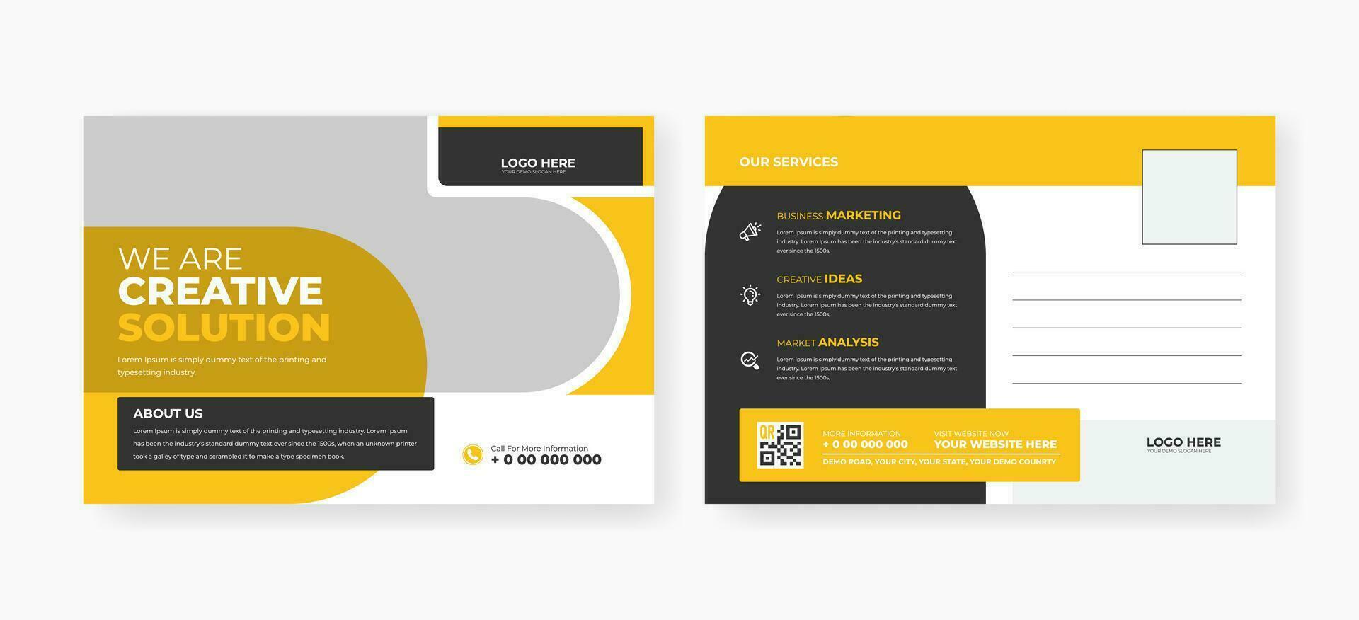 Abstract postcard template design vector