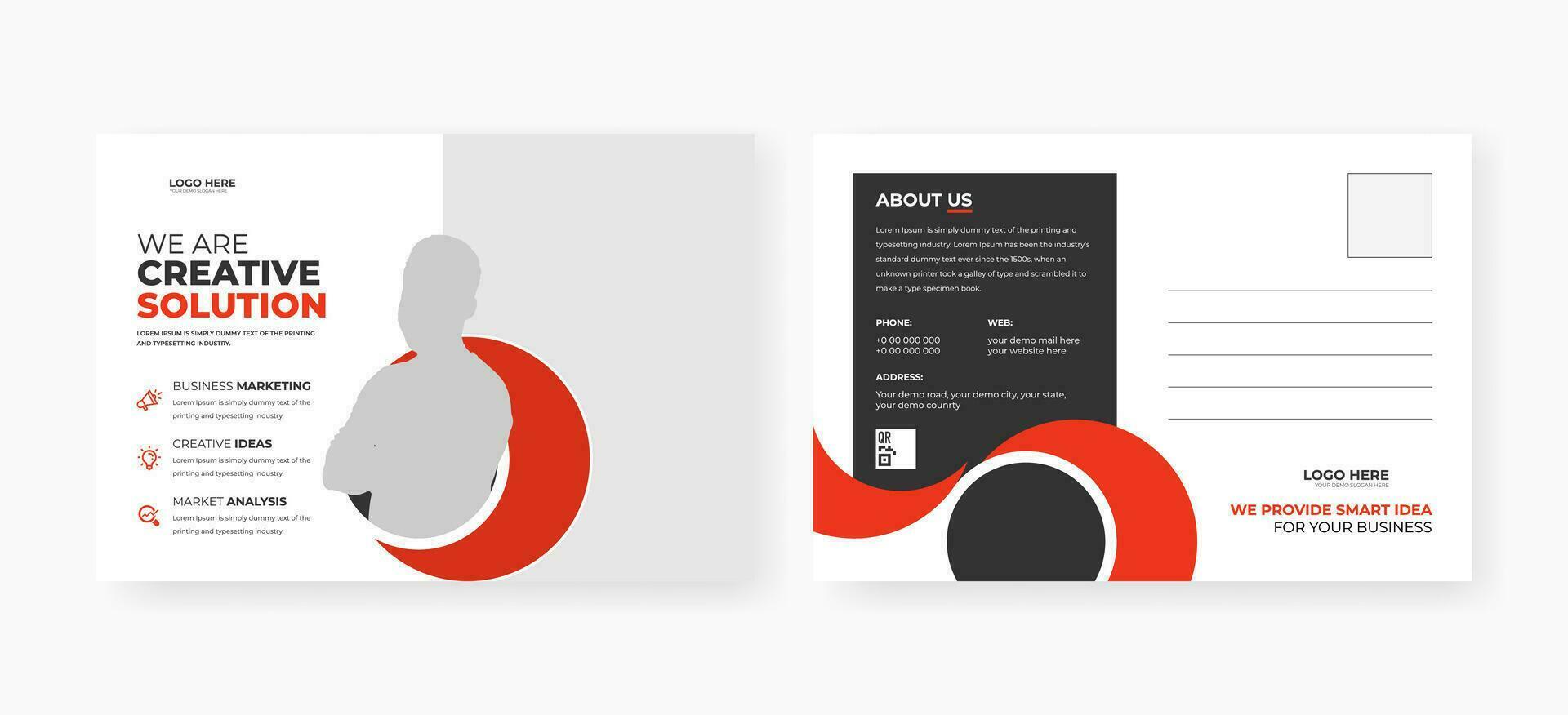 Abstract postcard template design vector