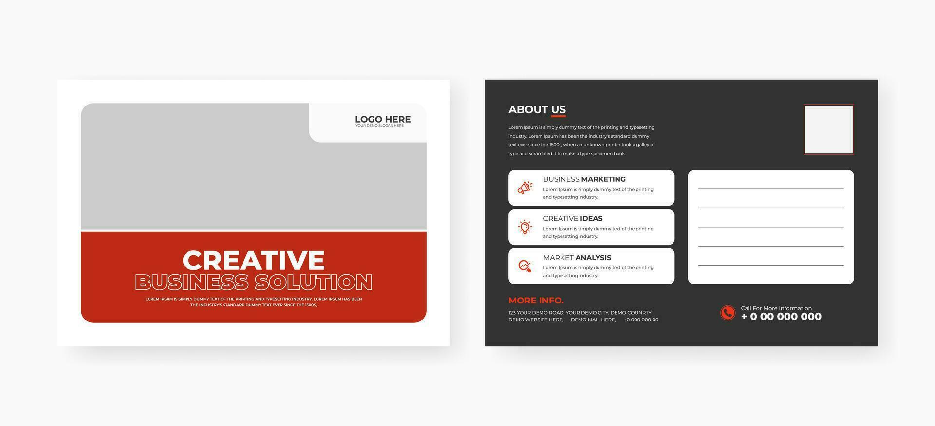 Abstract postcard template design vector