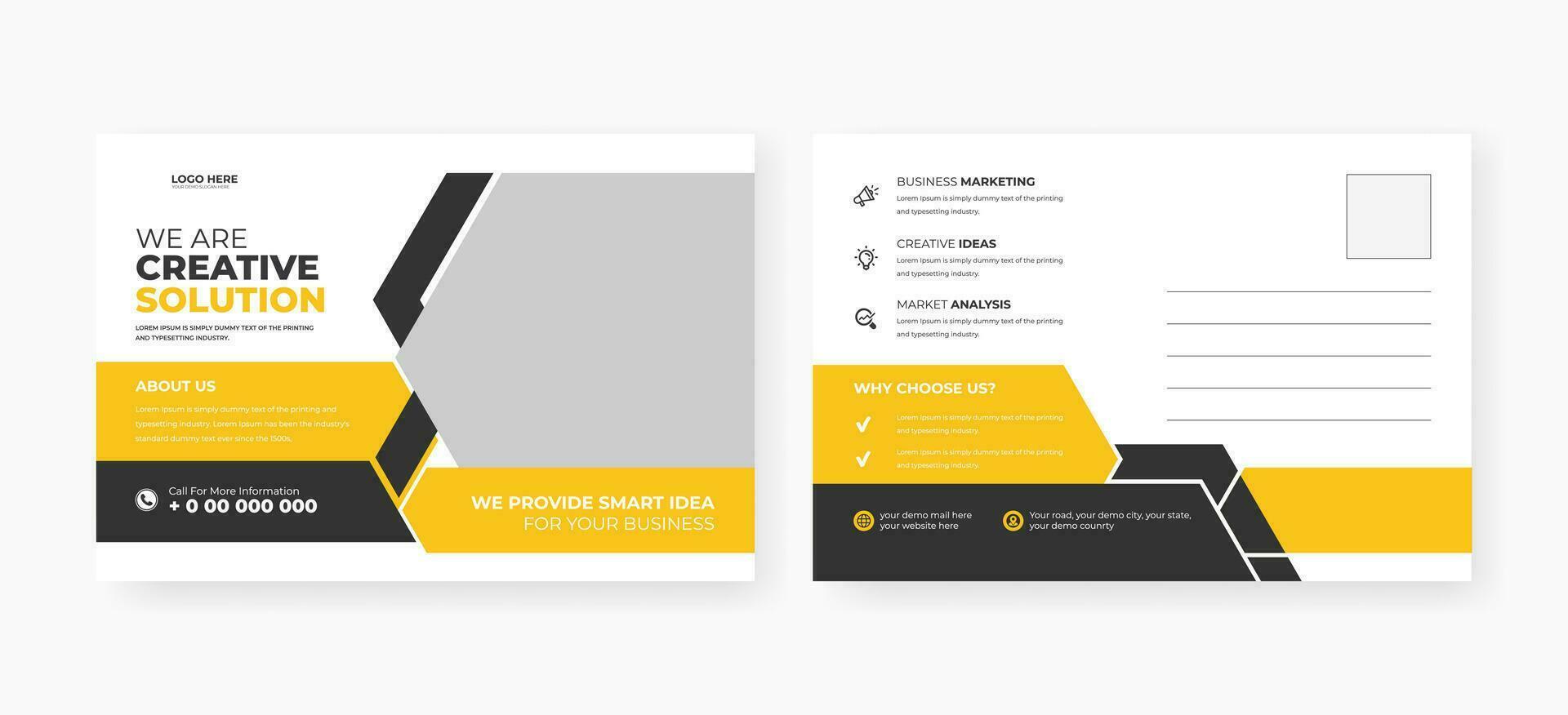 Abstract postcard template design vector