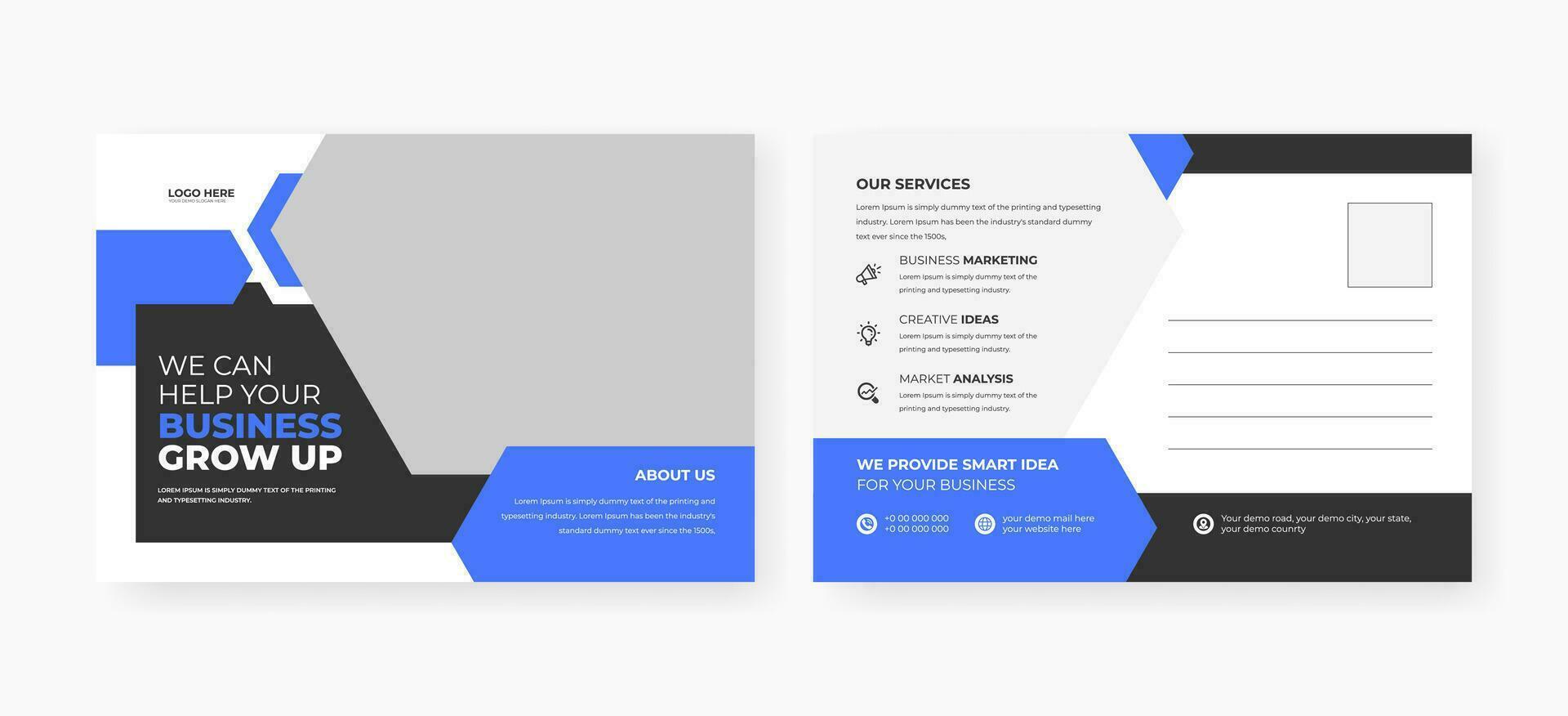 Abstract postcard template design vector