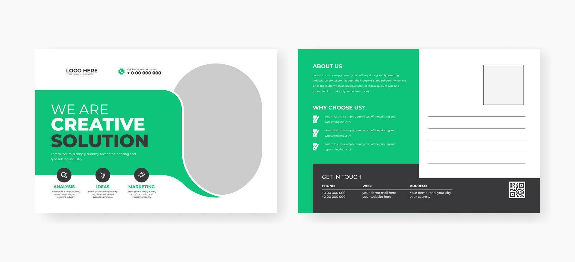 Abstract postcard template design vector