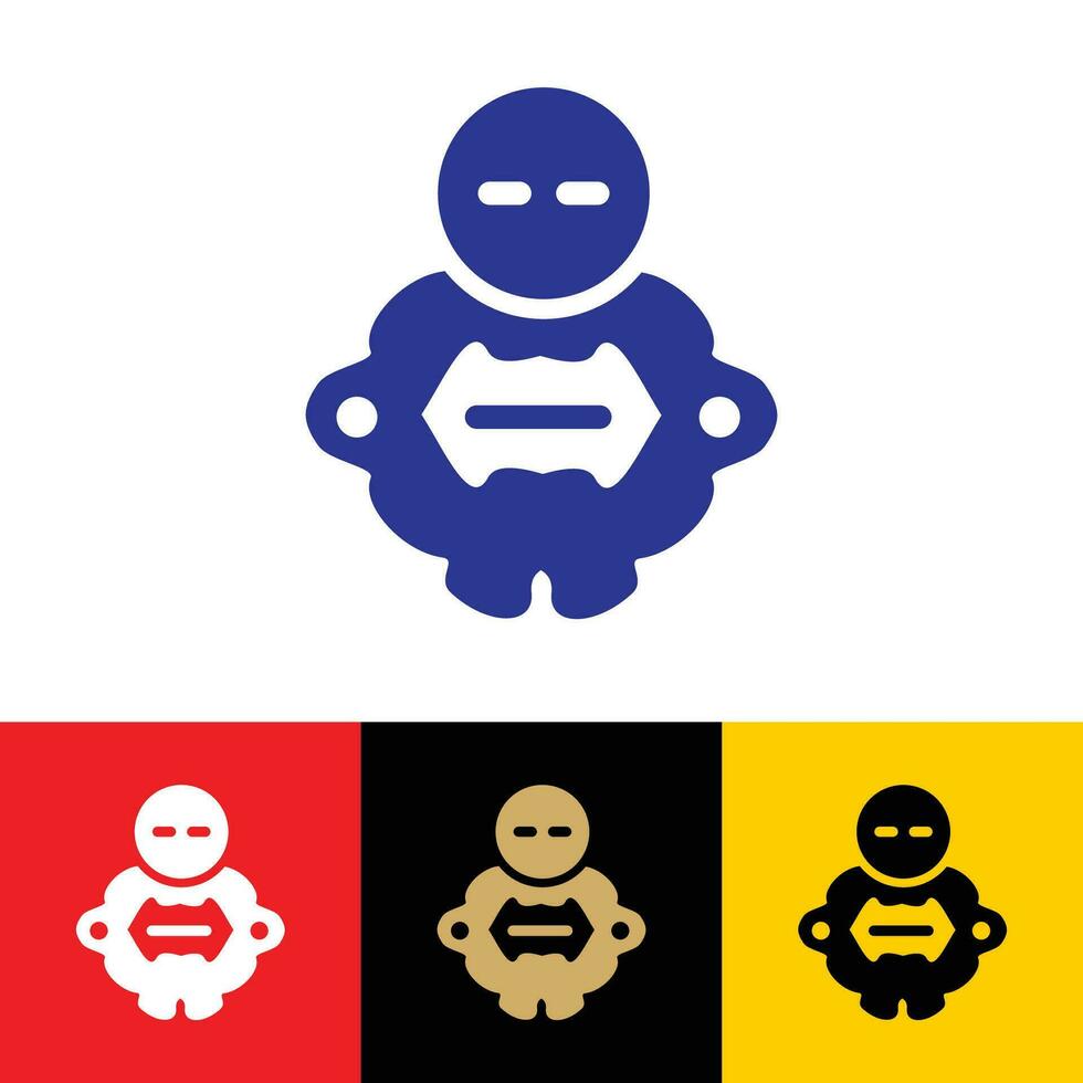 Fat Robot mascot Cartoon Standing straight eyes and hands vector