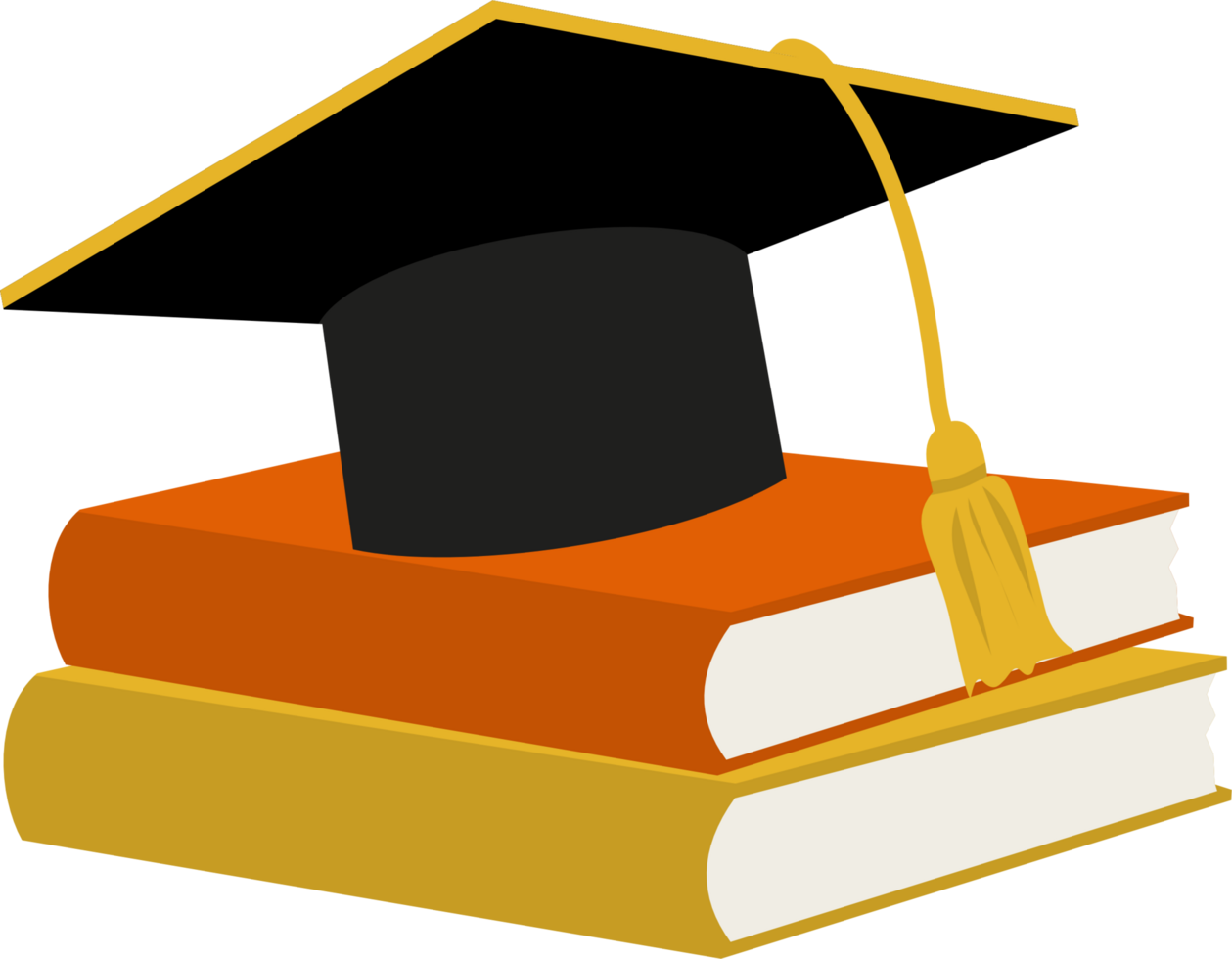 casquette de graduation et illustration de diplôme png