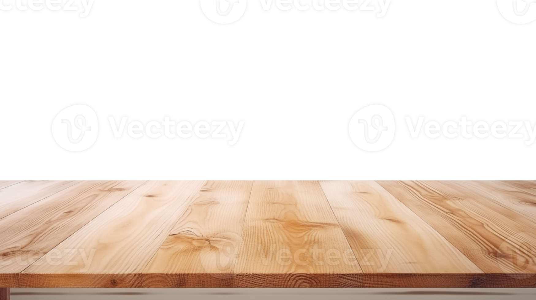 AI generated Front View Wooden Tabletop with Clear Space, Studio Shot
