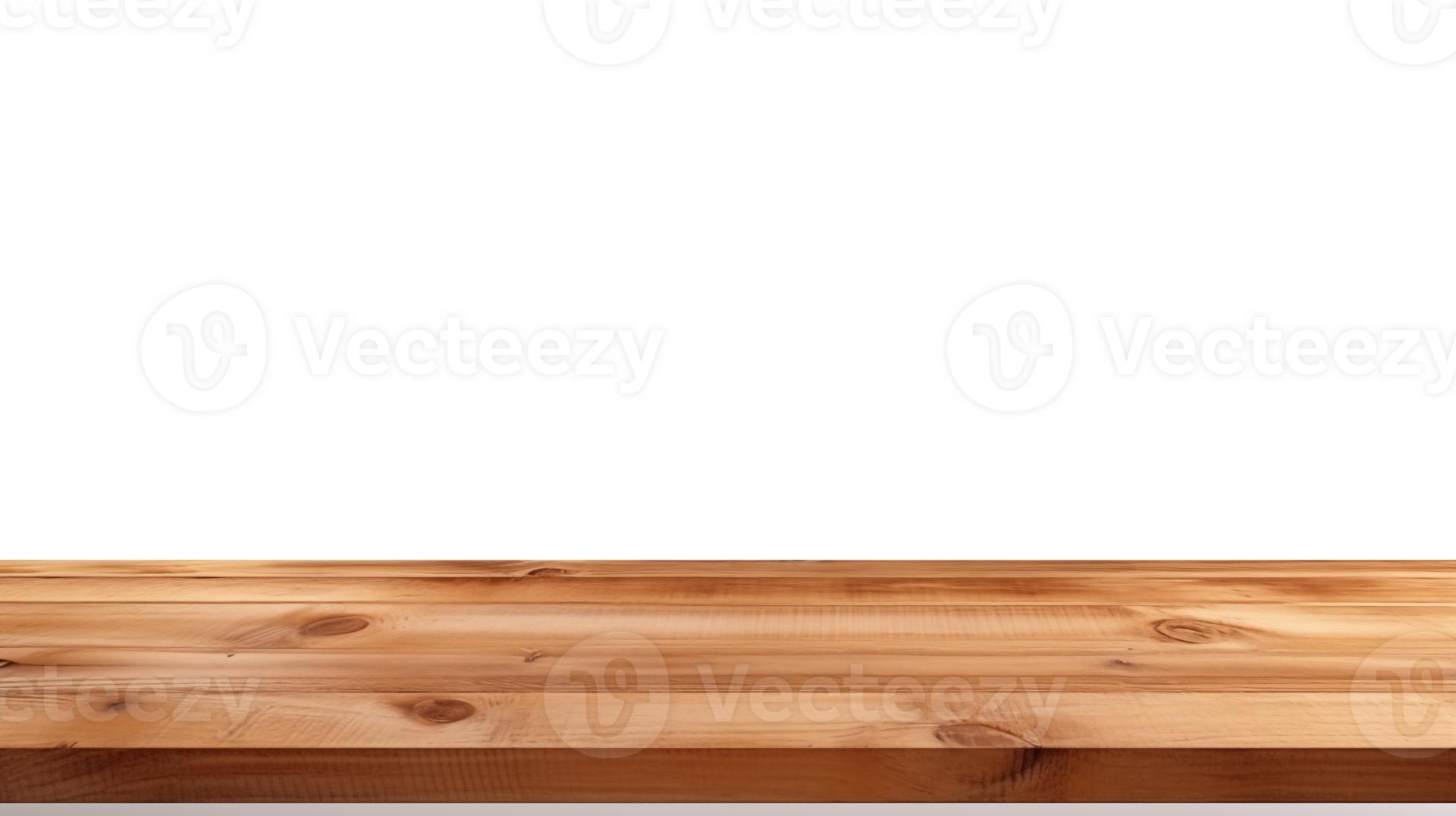 AI generated Front View Wooden Tabletop with Clear Space, Studio Shot