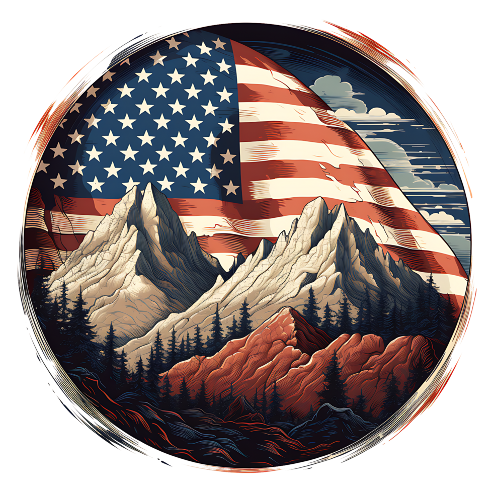 American Flag flying png