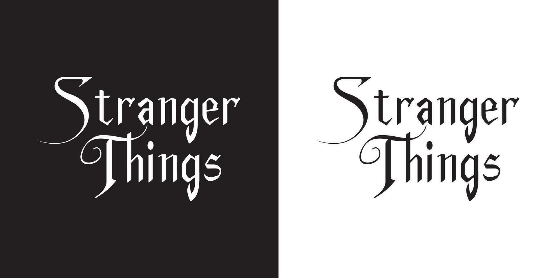 Stranger things typography t shirt design. calligraphy, flag, vertical, festive, greeting card, cut out, diversity, invitation, ornament vector