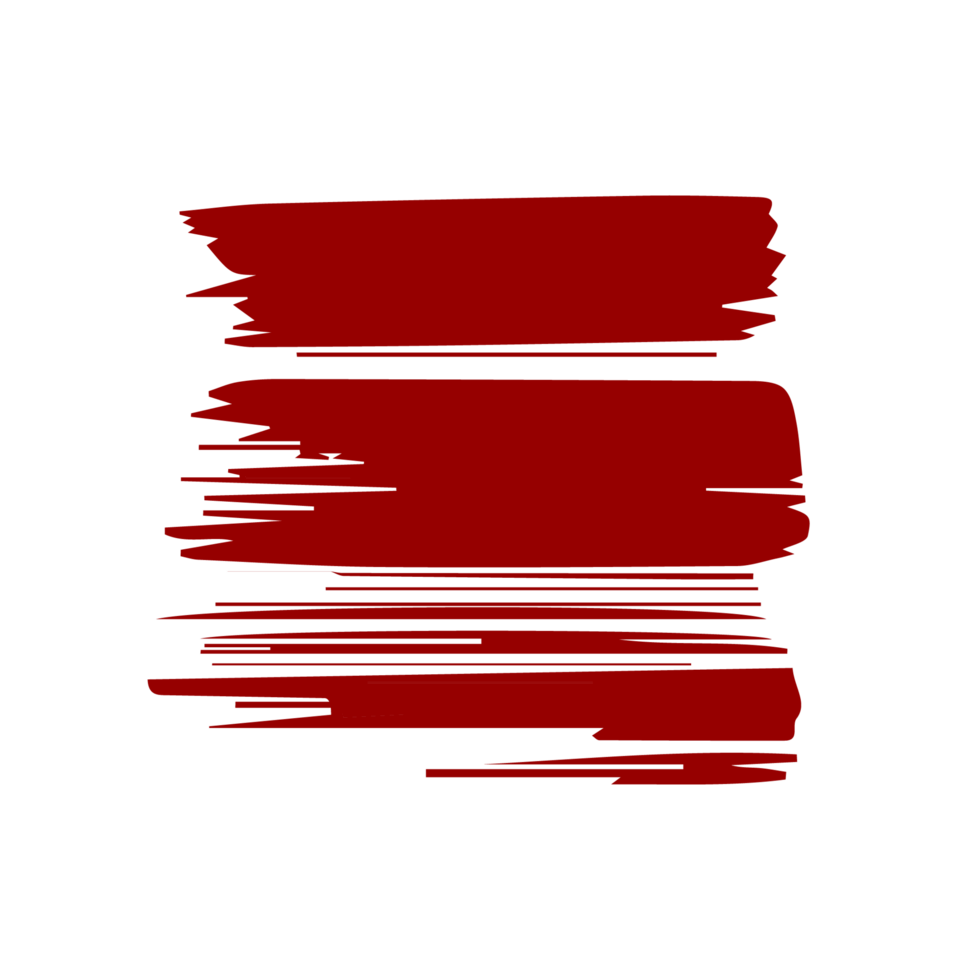 Red paint brush strokes, ink splashes and artistic design elements. Free PNG