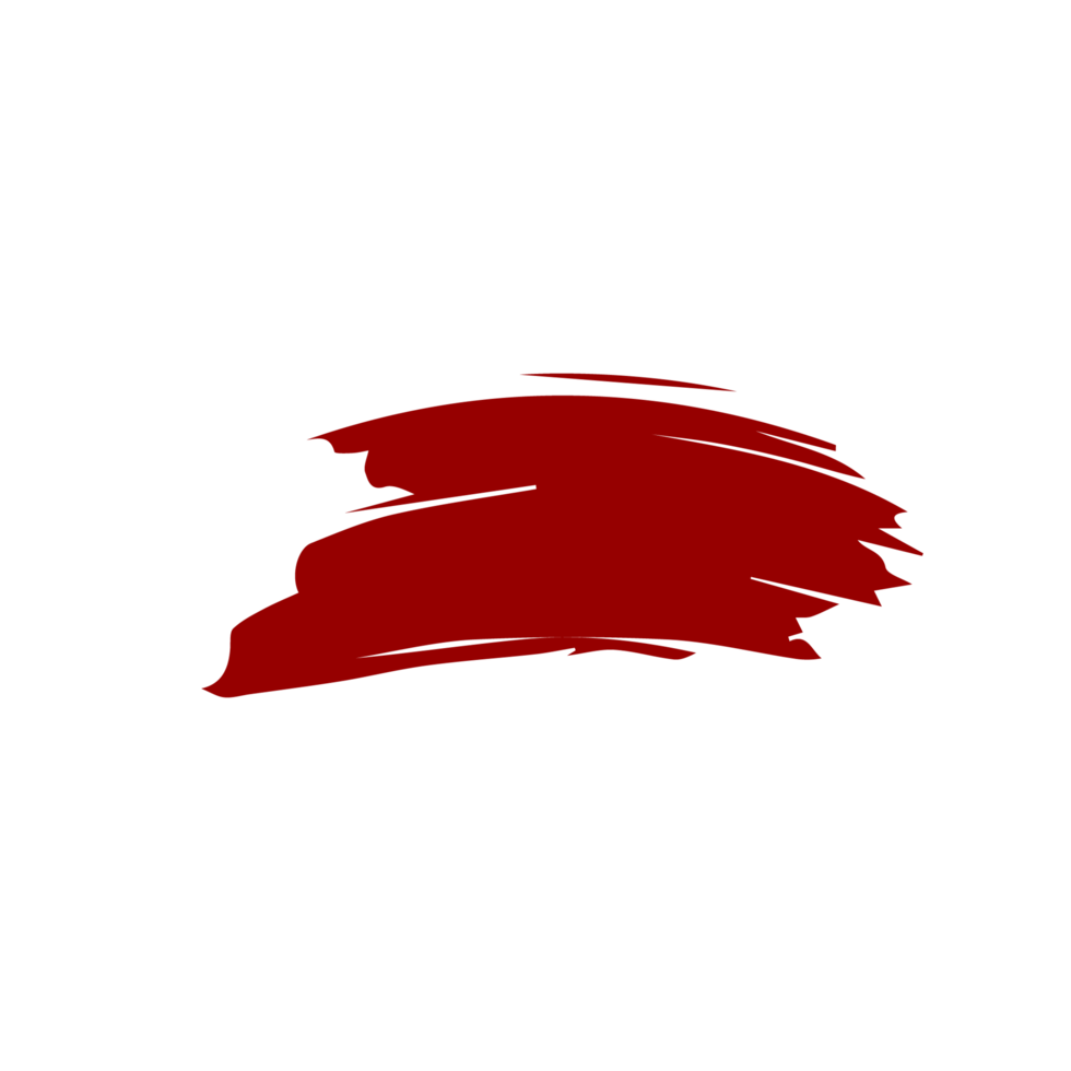 Red paint brush strokes, ink splashes and artistic design elements. Free PNG