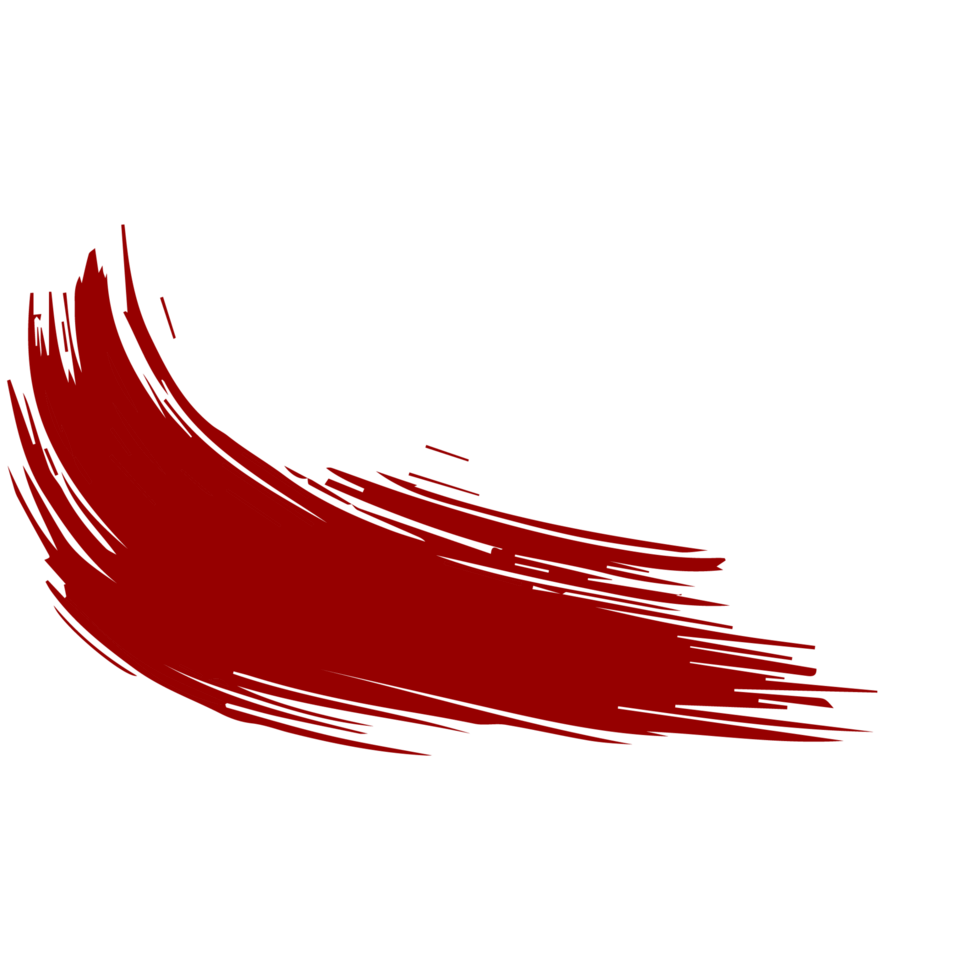 Red paint brush strokes, ink splashes and artistic design elements. Free PNG