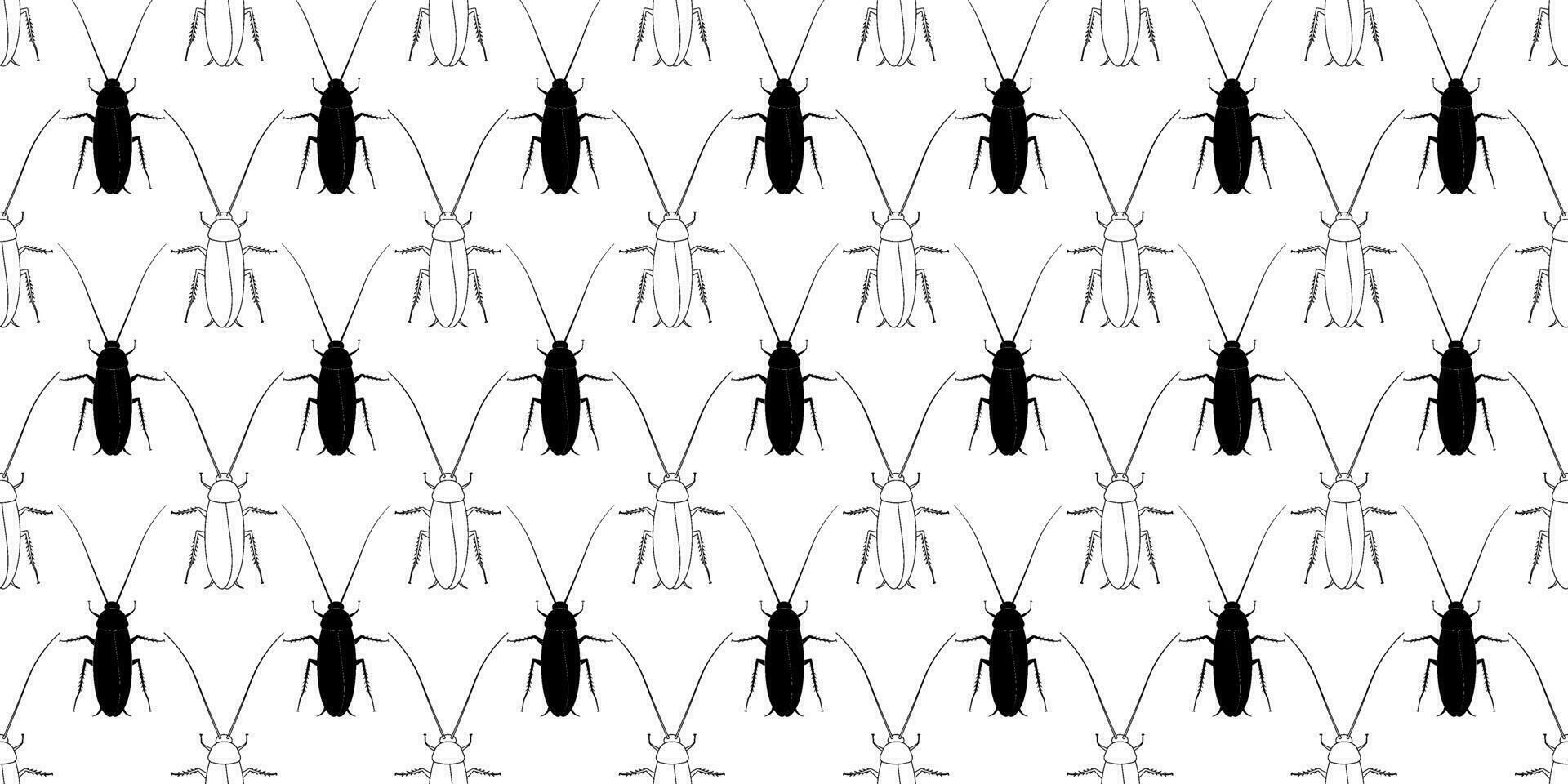 outline silhouette cockroach seamless pattern vector