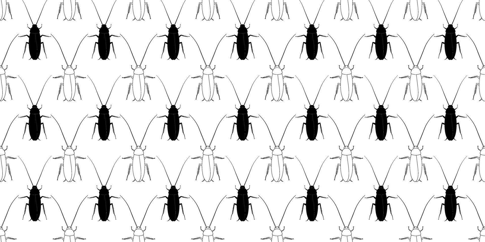 contorno silueta cucaracha sin costura modelo vector