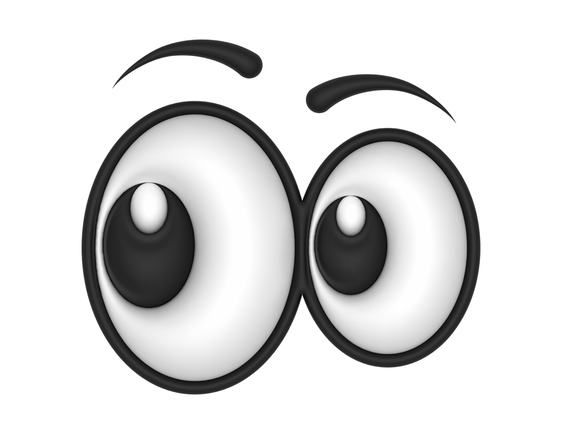 3d Cute Cartoon Eyes Looking Left on a transparent background 35753798 PNG