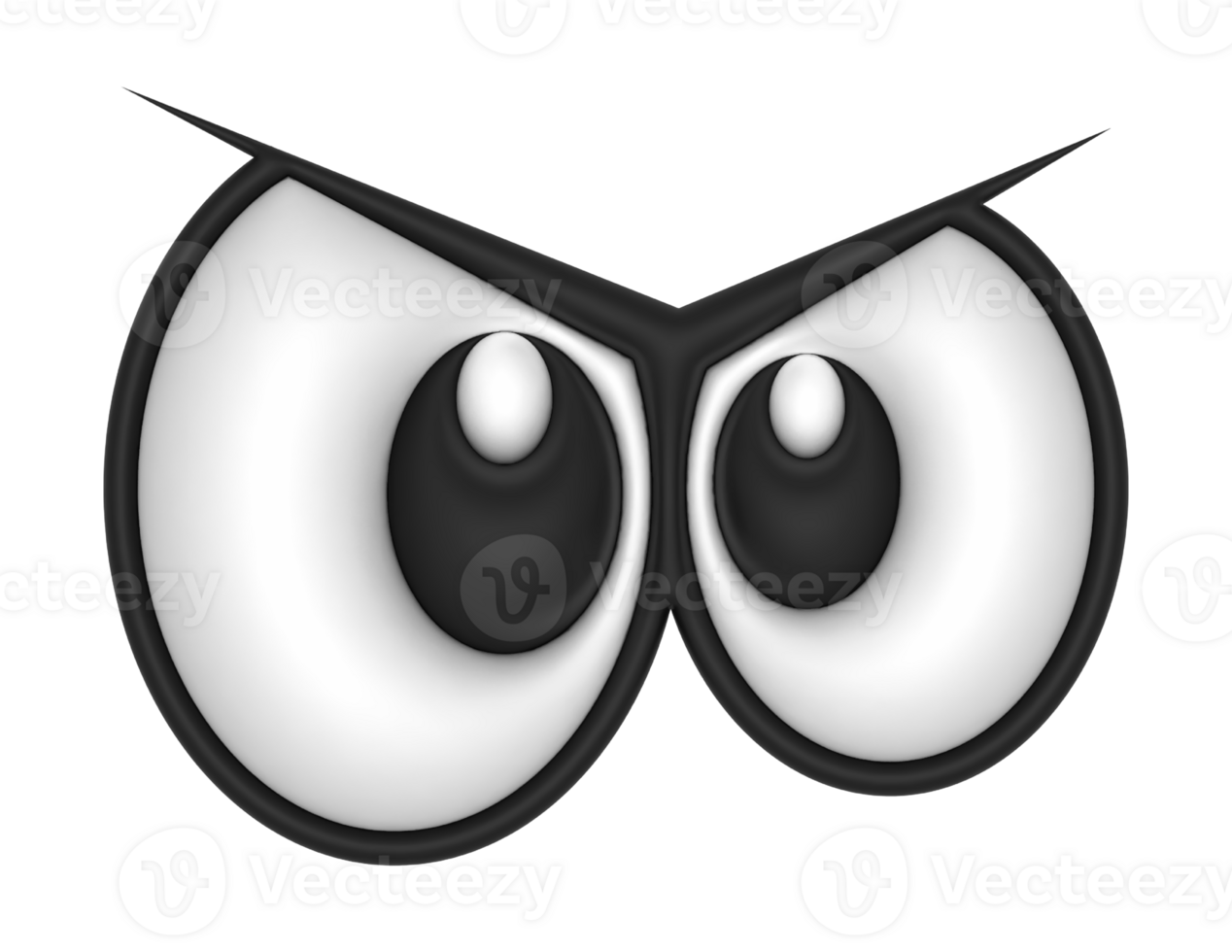 3d Cartoon Eyes Aggressive on a transparent background png